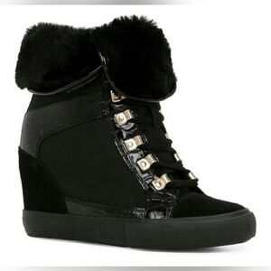 Aldo Ankle Boot Women's wedges Faux Fur Size 10